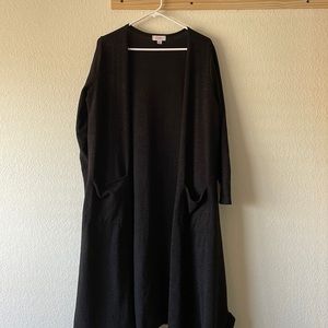 Black, sweater material Lularoe long cardigan
